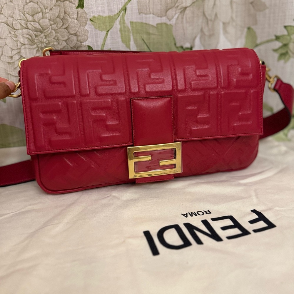 Preloved Fendi Zucca Leather 2way Baguette Bag